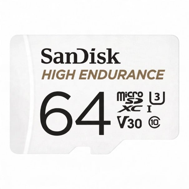 SanDisk High Endurance microSDXC 64 GB UHS-I Klass U3 V30 och Klass 10 Vit För kamera och mobil För videoinspelning 1