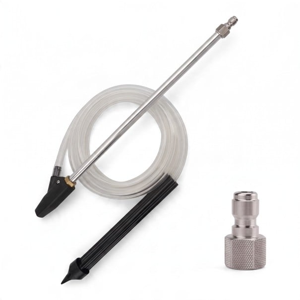 Sats för sandblästring med högtryckstvätt Snabbkoppling 1/4" Keramisk munstycke #035 Rostfritt tillbehör 46 cm Sugslang 3 m För rost och färg 1