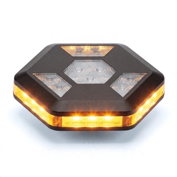 Bärbart nödsignal LED-lampa 1 st USB-laddning Magnetisk 10 x 10 x 2,25 cm Batteri 1200 mAh Svart Vit och gul ljus För bilen 1