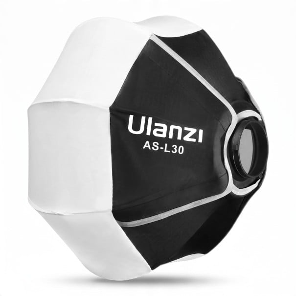 Kompaktní softbox Ulanzi AS-L30 s montáží Skládací lucernový difuzor 30 cm Černobílý S úložným vakem Na focení a video světla 1