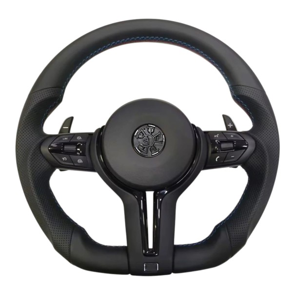 Volant BMW M3 Sportig Perforerad Läder Växlingspaddlar Multifunktionsknappar Svart För BMW F20 F30 F32 F80 F82 F87 X1 Plug and Play 1