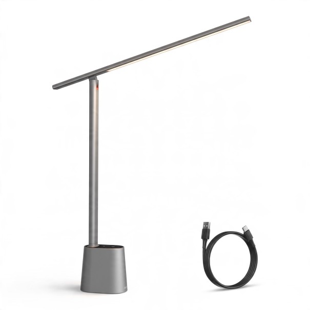 LED skrivbordslampa Baseus Fällbar Dimmbar 0–5 W 29 x 35 cm Automatisk ljusstyrka 3 ljusfärger För läsning och kontor grå