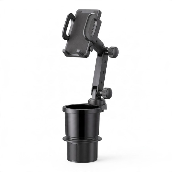 Hållare för dryck och mobil i bilen 2i1 Rotera 360° För telefoner 4,8 till 10 cm Drycker upp till 7,2 cm ABS och PC Svart Bilorganisatör 1