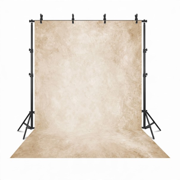 Abstrakt bakgrund för fotografering 300 x 300 cm Bomull Målade textur Fotobakgrund för ateljé Porträtt och djurfotografering krämfärgad