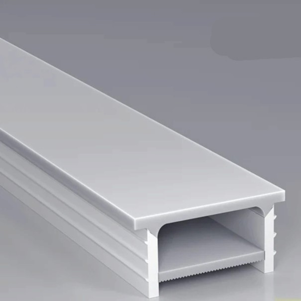 Silikon LED-profil 20 x 14 mm Vit kant 24 mm Längd 1 m Flexibel Med diffusor Infälld montering i spår För LED-stripe Utan LED-stripe 1
