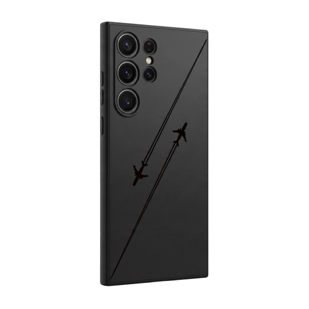 Fodral för Samsung Galaxy S25 Ultra Två flygplan som flyger mot varandra Enkel design TPU-skydd För resenärer svart