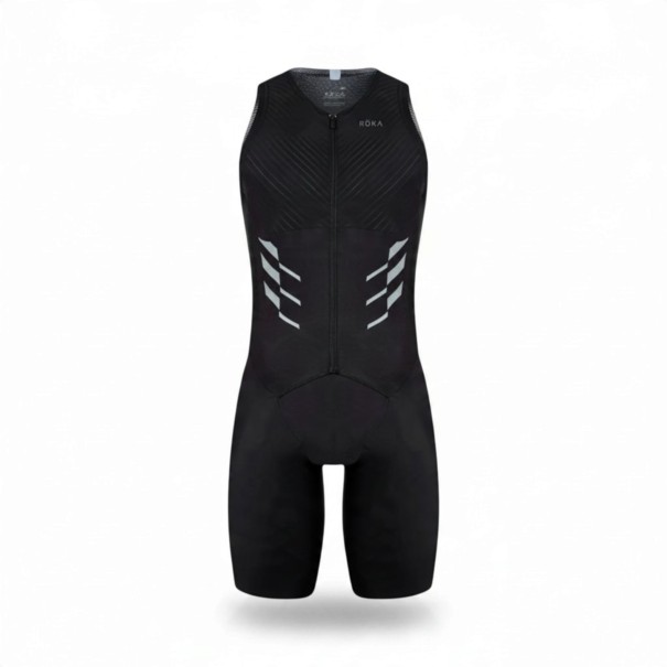 Herrcykelsats Tröja utan ärmar och shorts Dragkedja fram Elastiskt material 80 % polyester och 20 % spandex svart XXS