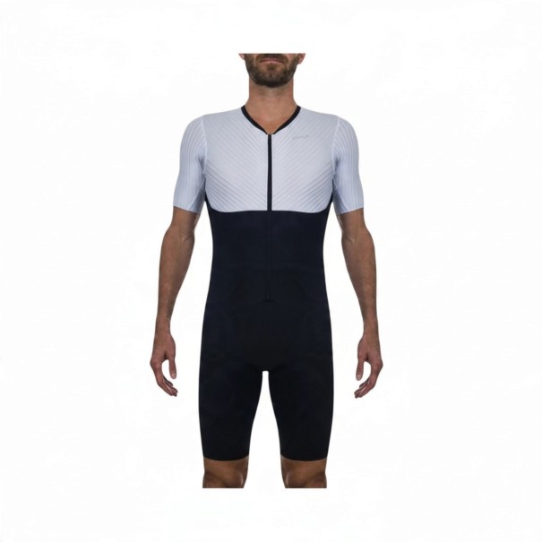 Herrcykelsats Tröja med kort ärm och shorts Diagonala ränder Elastiskt material 80 % polyester och 20 % spandex Vit och svart XXS