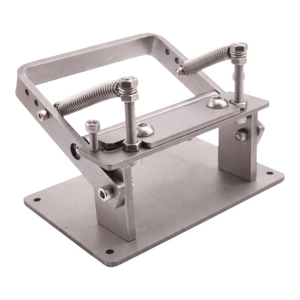 Presse à cuir manuelle Machine à amincir le cuir Épaisseur réglable 15 x 10 x 10 cm En acier inoxydable Argenté Bandes de plus de 0,9 mm 1