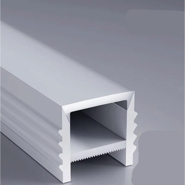 Silikon LED-profil 20 x 20 mm Utan kant Längd 1 m Flexibel Med diffusor Vit Infälld montering i spår För LED-remsa Utan LED-remsa 1