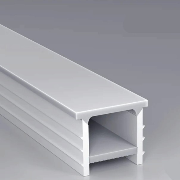 Silikon LED-profil 16 x 16 mm Vit kant 20 mm Längd 1 m Flexibel Med diffuser Inbyggd montering i spår För LED-remsa Utan LED-remsa 1