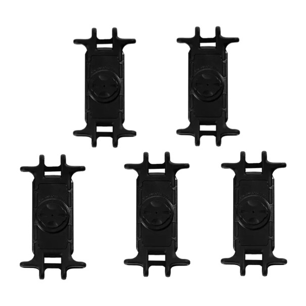 Ensemble de 5 supports en silicone pour téléphone de vélo avec fixation Garmin Pour téléphones de 4 à 7,5 pouces 12,8 x 6,7 cm Noir Pour fixation 1