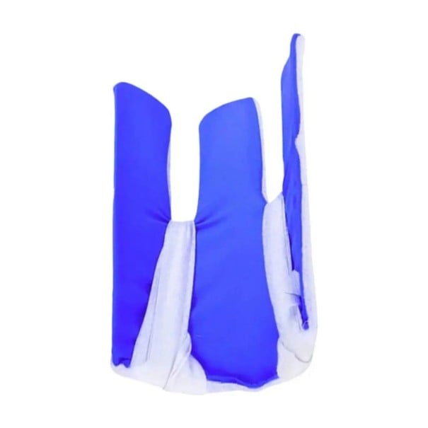 Enfileur de chaussettes avec trois doigts 22,5 x 12,5 cm Aide textile pour enfiler des chaussettes avec des sangles de traction Pour les seniors bleu
