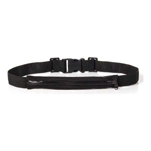 Løbebælte til mobil med lynlås lomme 22 cm Elastisk sportsbælte udvides op til 130 cm Sort Bælte til løb fitness og cykling 1