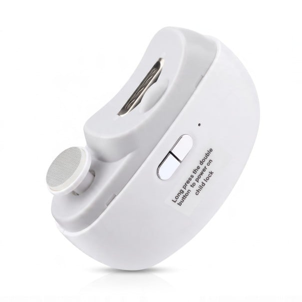 Elektrický zastřihovač nehtů 3v1 pro miminka i dospělé 2 rychlosti LED světlo a dětská pojistka 8,5 x 6,8 x 3 cm USB-C Bílý Manikúra 1