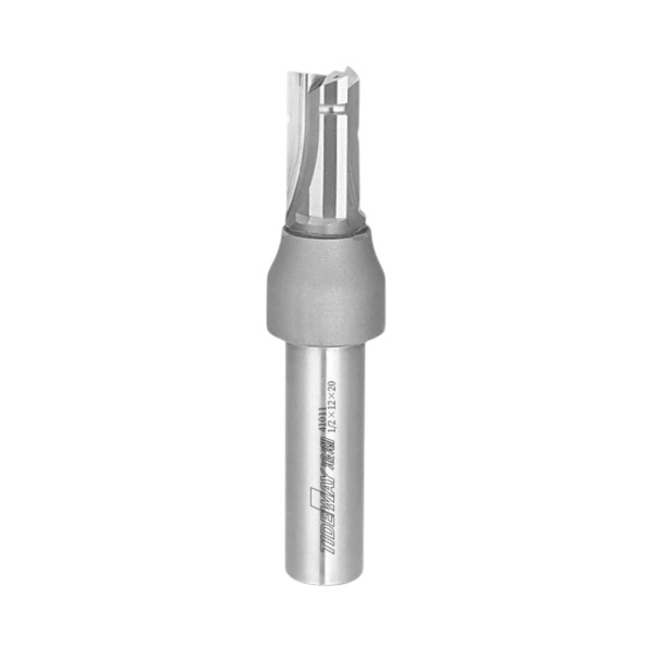 Fraise à rainurer à trois dents 12 x 20 mm Droite TCT Tige 1/2 pouce 12,7 mm Carbure Fraiseuse supérieure et CNC Argent Bois et panneaux de particules 1