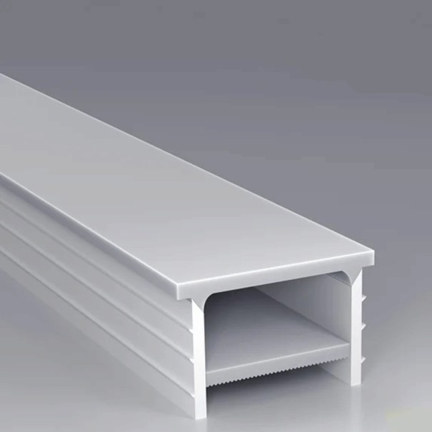 Profil LED en silicone 25 x 20 mm Bord blanc 29 mm Longueur 1 m Flexible Avec diffuseur Montage encastré dans la rainure Pour bande LED Sans bande LED 1