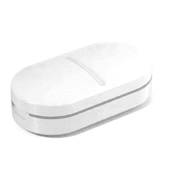 Coupe-pilules avec étui Boîte à médicaments avec lame en acier inoxydable 304 Distributeur ovale pour couper les pilules Pour les voyages 1