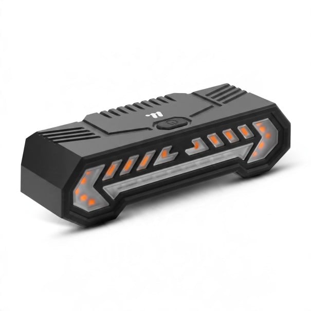 Zadní LED světlo na kolo se směrovkami a projekcí WEST BIKING Bezdrátový ovladač 12,6 x 3,3 cm 1200 mAh USB-C IPX5 Černé Na sedlovku 1