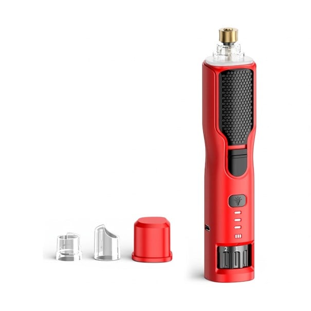 Electric Nail Grinder for Dogs and Cats 7 Speeds LED Light 17.5 cm 3 Attachments USB-C Charging Red For Nail Grooming 1