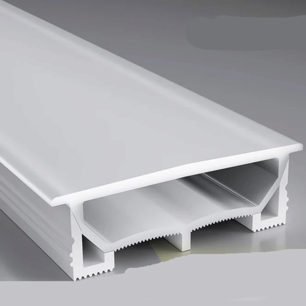 Profil LED en silicone 80 x 30 mm Bord blanc 91,5 mm Longueur 1 m Flexible Avec diffuseur Montage encastré dans la rainure Pour bande LED Sans bande 1