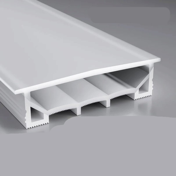 Profil LED en silicone 100 x 30 mm Bord blanc 112 mm Longueur 1 m Flexible Avec diffuseur Montage encastré dans une rainure Pour bande LED Sans bande 1