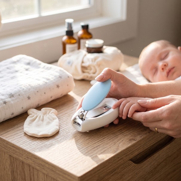 Ciseaux à ongles pour bébés avec protection contre les pincements 5,8 x 3,5 cm Acier au carbone ABS et TPE Soins des ongles des enfants bleu
