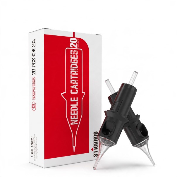 Tetovací jehly cartridge 1209RM 20 ks Jednorázové sterilní 9 hrotů Round Magnum 0,35 mm Nerez 304 Černé Na stínování a vybarvování 1