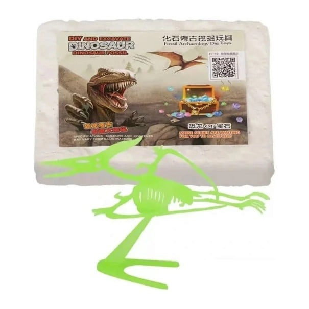 Archaeological Excavation Glowing Pterosaur Skeleton Assembly Model 17 x 14 x 11 cm Plaster Block Educational Toy for Children Aged 3 Years and Above 1