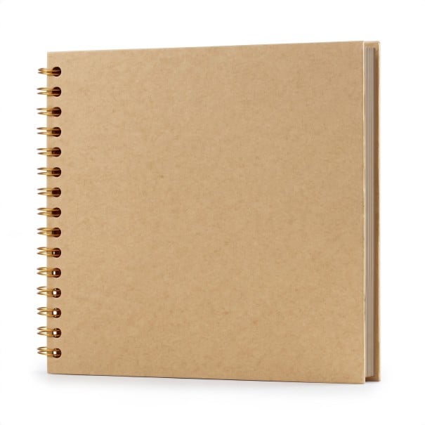 DIY album na scrapbooking 20 listů 20,3 x 20,3 cm Kroužková vazba Čtvercové fotoalbum na nalepení fotek a vzpomínek khaki