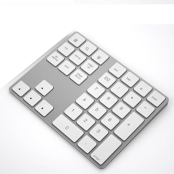 Bezprzewodowa klawiatura numeryczna z Bluetooth 3.0 do laptopa i komputera Strzałki i klawisze nawigacyjne Wbudowana bateria 110 mAh Niski biały 1