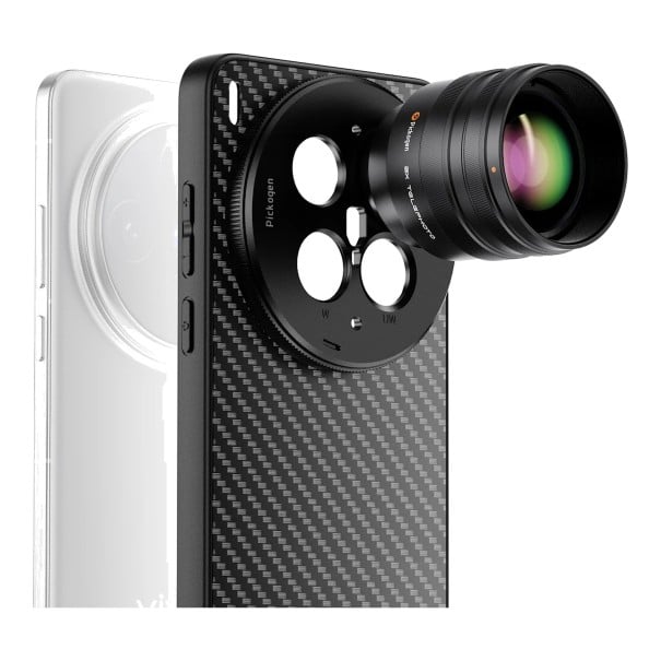 Telekonvertor 2x pro vivo X300 Ultra s pouzdrem Závit 17 mm Ohnisko 240 mm Optické sklo 7 čoček Černý Teleobjektiv na mobil k focení 1