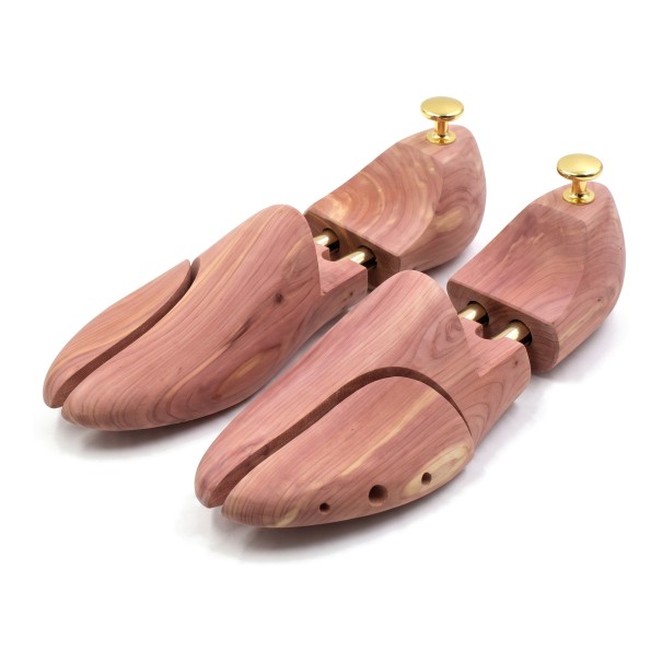 Napínacchi per scarpe in cedro rosso 1 paio Taglia EU 44 Lunghezza e larghezza regolabili Doppia molla Mantenimento della forma delle scarpe Per uomo 1