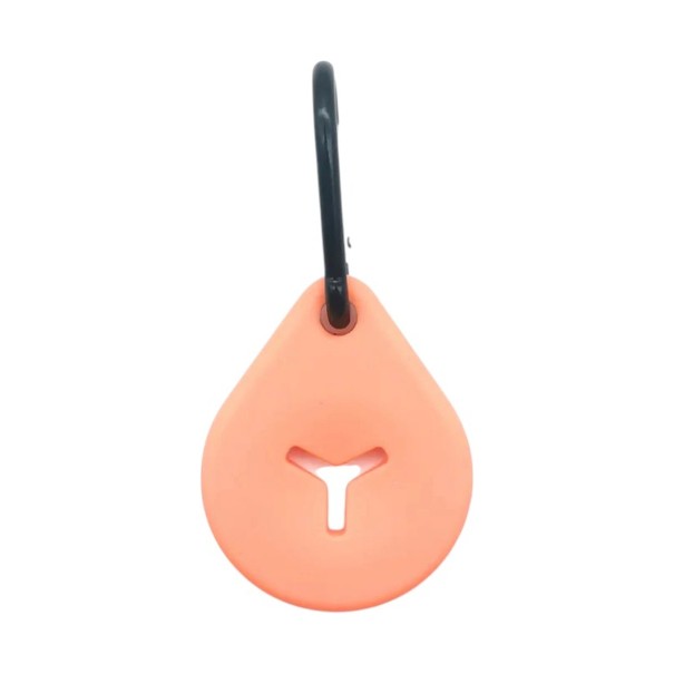 Supporto in silicone per sacchetti di escrementi canini con moschettone Forma a goccia Fessura a forma di Y per guinzaglio Hands-free arancione
