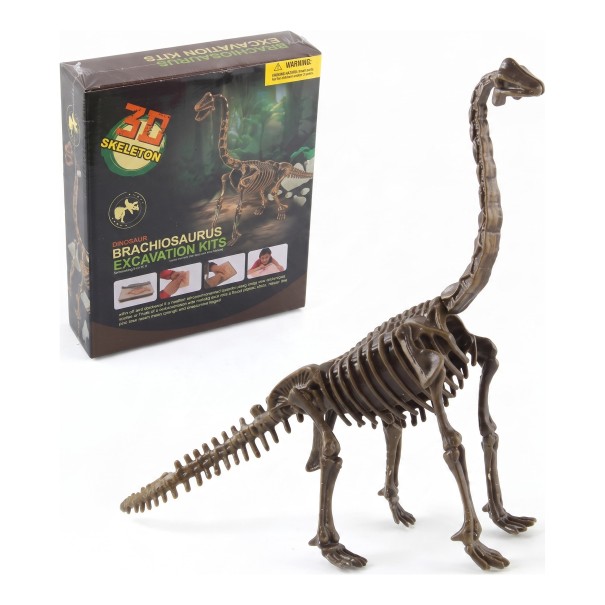 Udkast 3D skelet af Brachiosaurus til samling Gipsblok med værktøj og beskyttelsesbriller Pakke 23 x 19 x 6 cm Uddannelseslegetøj 1