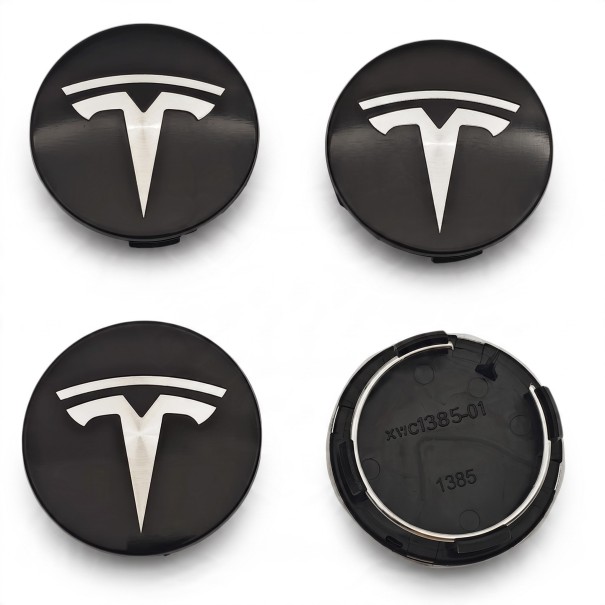 Radmitnehmer für Tesla Model 3 Y S X 4 Stück 56 mm Wasserfest Klicksystem Einfache Installation Für Autofelgen schwarz