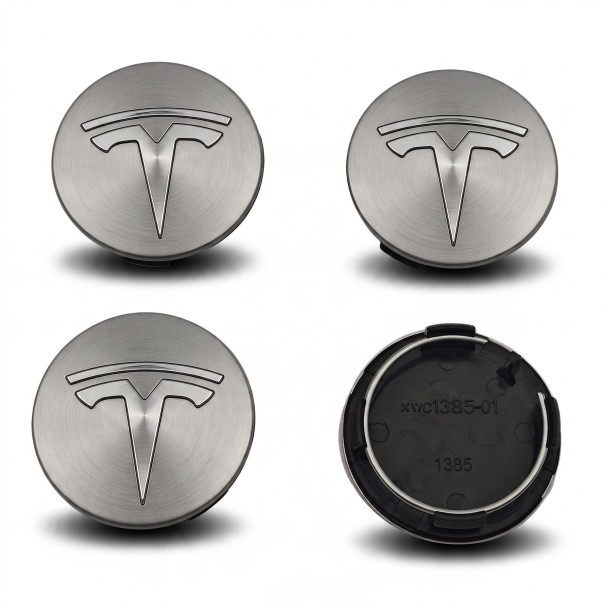 Wheel Centre Caps for Tesla Model 3 Y S X 4 pcs 56 mm Matte Finish Waterproof Snap-On Easy Installation For Car Wheels grey