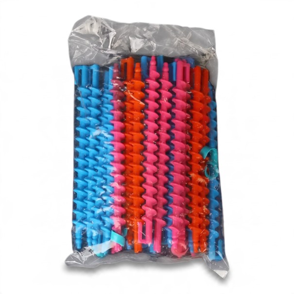 Spiralskumpere til hår uden varme ca. 22 stk 15 cm Størrelse S Plast Mix farver Permanent stang Til krøllet hår 1