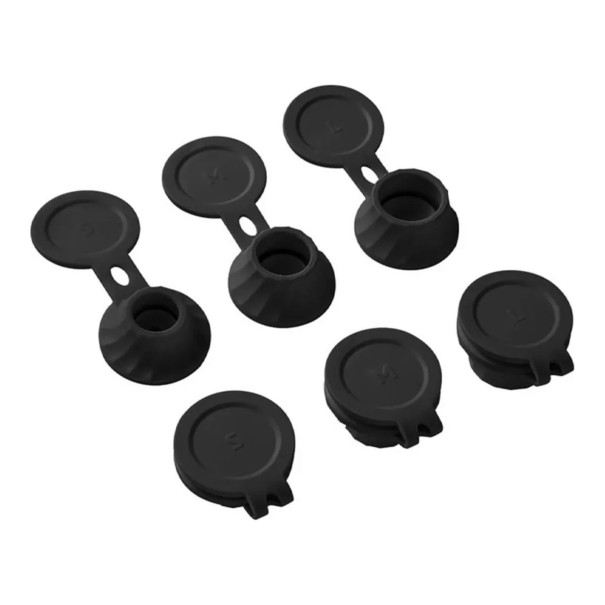 Juego de 6 tapas invertidas para botellas 2x S M y L Tapas para vaciar los restos de champú y crema Para el baño y la cocina negro