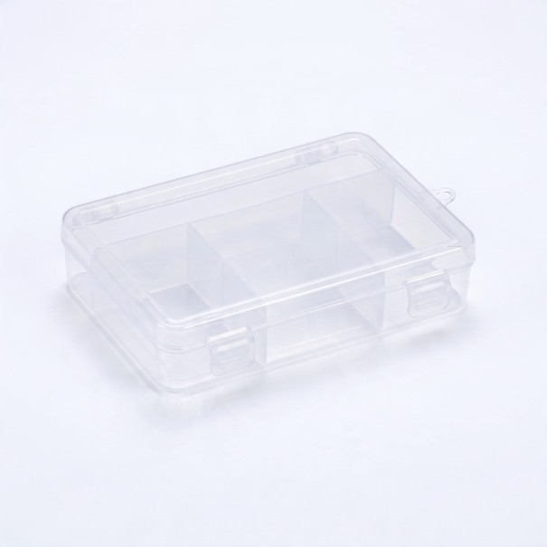 Gennemsigtig plastikboks med rum 139 x 99 x 33 mm Organizer til perler smykker medicin og småting To låse med ophængningsøje 1