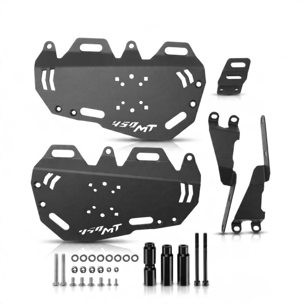 Portapacchi laterali per CFMOTO 450MT 2023–2025 Sinistro e destro 32,8 x 19,5 cm Alluminio Nero Montaggio senza foratura Per borse morbide 1