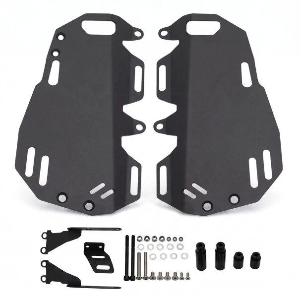 Portapacchi laterali per CFMOTO 450MT 2023–2025 Sinistro e destro 33,3 x 19,2 cm Alluminio Nero Montaggio senza foratura Per borse morbide 1