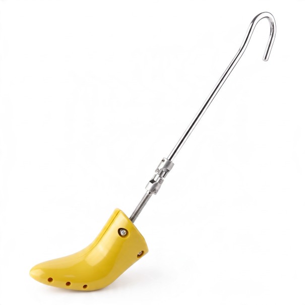 Espansore per stivali con tacco 1 pz Attacco 14 cm Lunghezza 31,5 cm Plastica gialla e barra metallica con gancio Per espandere scarpe strette 1