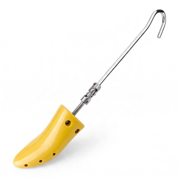 Espansore per stivali taglia S 1 pz Accessorio 15,5 cm Lunghezza 31,5 cm Plastica gialla e barra metallica con gancio Per allargare le scarpe strette 1