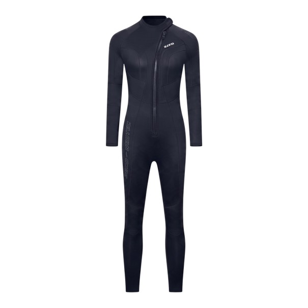 Tuta intera da donna in neoprene per immersioni 5 mm nera con zip inclinata davanti e zip ai polsi con maniche lunghe e pantaloni lunghi M