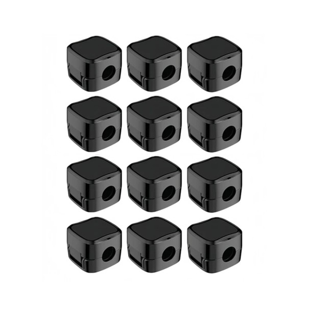 Pârghii autoadezive pentru cabluri 12 buc 20 x 20 x 15 mm Suporturi de prindere nemagnetice pentru cabluri de până la 7 mm Pe birou și pe perete negru