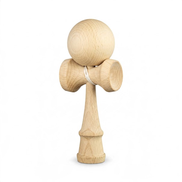 Kendama Unbunt zum eigenen Bemalen 18 cm Kugel 6 cm Nussbaum Holz Japanisches Spiel mit Kugel an Schnur Für Kinder und Erwachsene 1