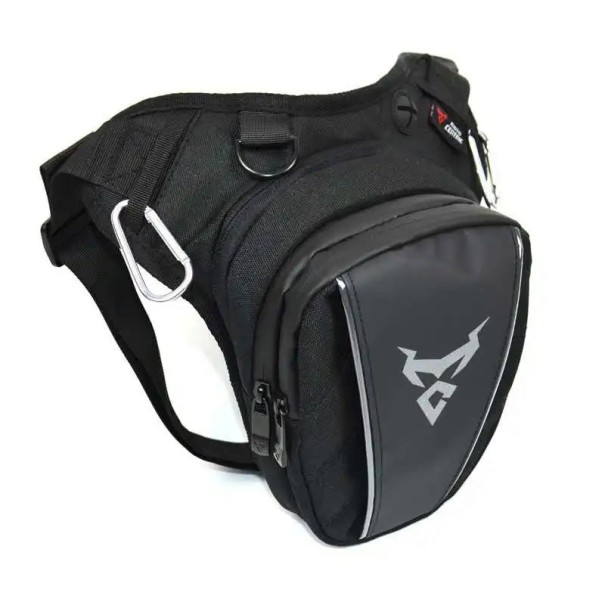 Geantă pentru motocicletă pe picior, impermeabilă, borsetă 29 x 29 x 10–15 cm, Oxford, Neagră, Crossbody și pe umăr, pentru călătorii gri