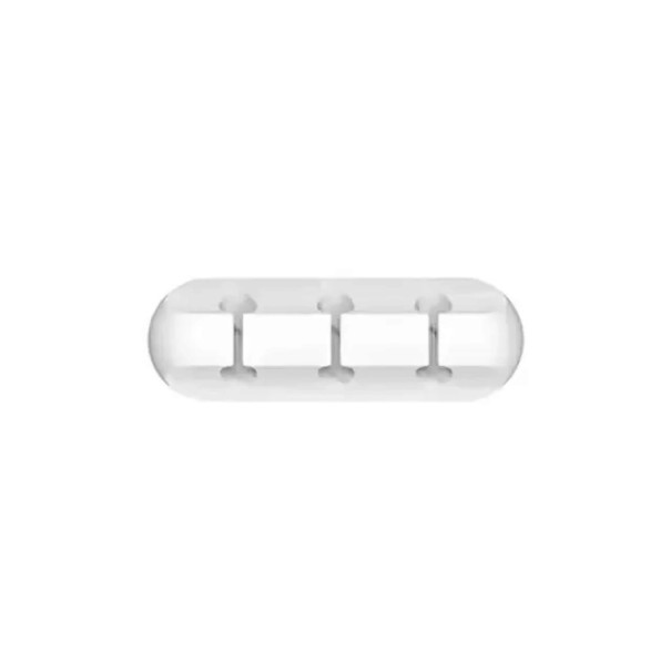 Organizator de cabluri din silicon cu 3 găuri 82 x 22 x 17 mm Suport autoadeziv pentru cabluri de până la 5 mm Alb Pentru birou și mașină 1