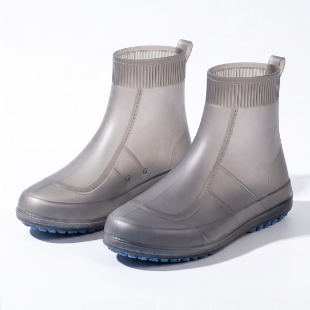 Silikonüberzüge für Schuhe bei Regen Verstärkte rutschfeste Sohle Wasserdichte Knöchelüberzüge für wiederholte Verwendung grau L